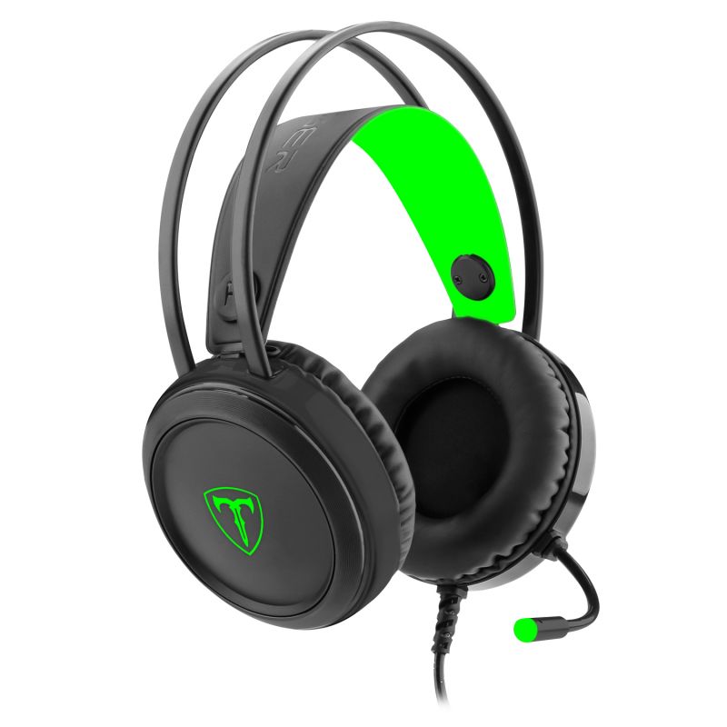 Konkas - Headset Gamer T-Dagger Ural, Black e Green, T-RGH202